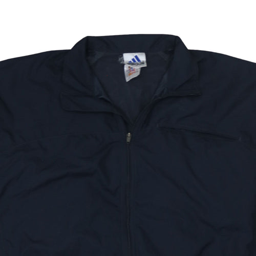 Adidas Men's Blue Track Jacket L Full Zip Lightweight Sportswear