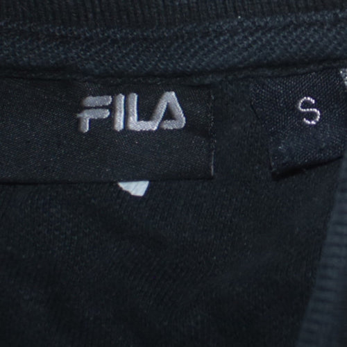 FILA Men's Black Long Sleeve Cotton Polo Shirt Size S