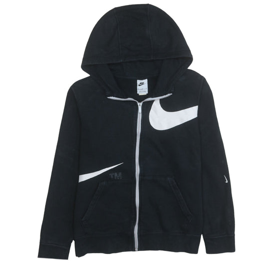 Nike Boys Black Full Zip Hoodie XL 158-170cm Hooded Sweatshirt
