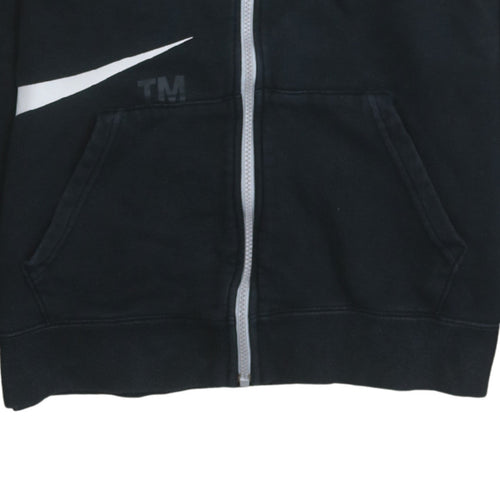 Nike Boys Black Full Zip Hoodie XL 158-170cm Hooded Sweatshirt