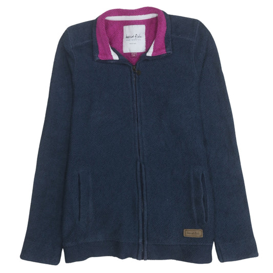 Weird Fish Women's Navy Full Zip Fleece Sweatshirt Size 14