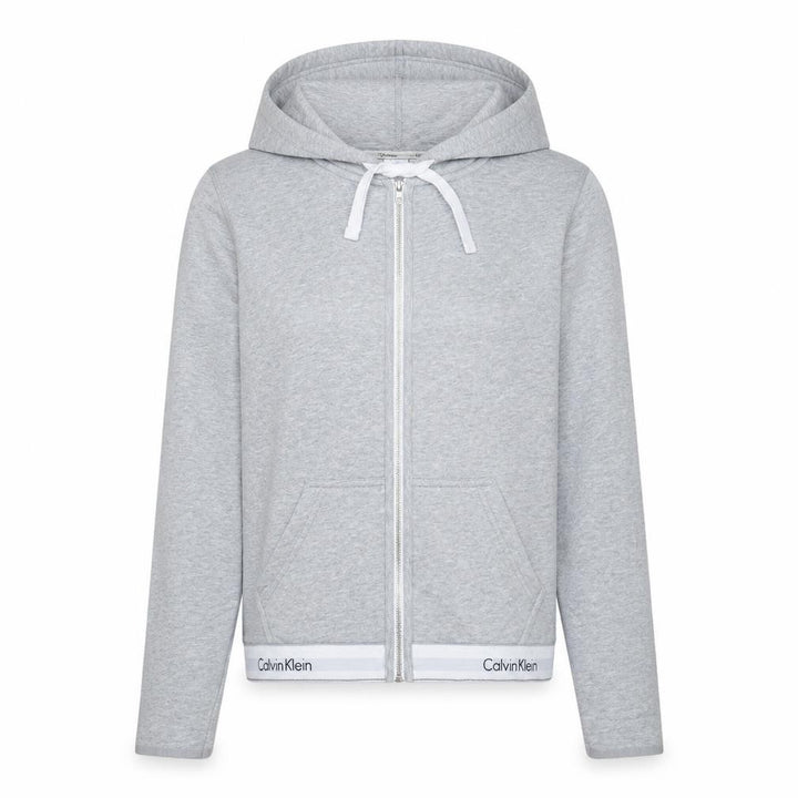 Calvin Klein Women’s Grey Full Zip Hoodie L Soft Cotton Blend