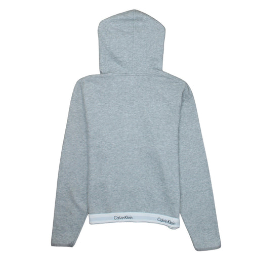 Calvin Klein Women’s Grey Full Zip Hoodie L Soft Cotton Blend
