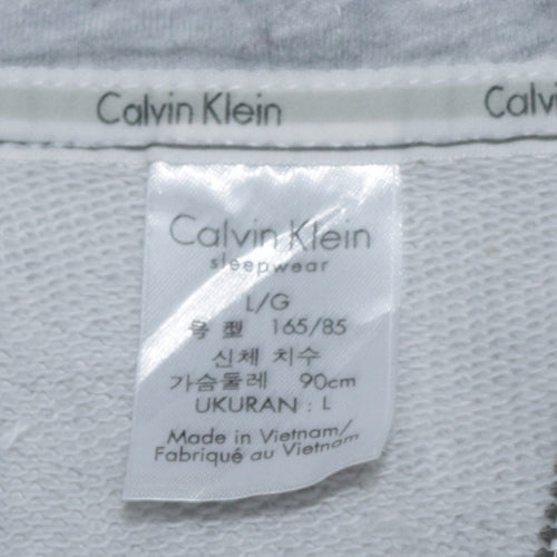 Calvin Klein Women’s Grey Full Zip Hoodie L Soft Cotton Blend