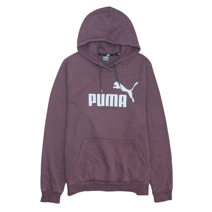 Puma Womens Brown Pullover Hoodie XL Logo Print Casual Sweatshirt