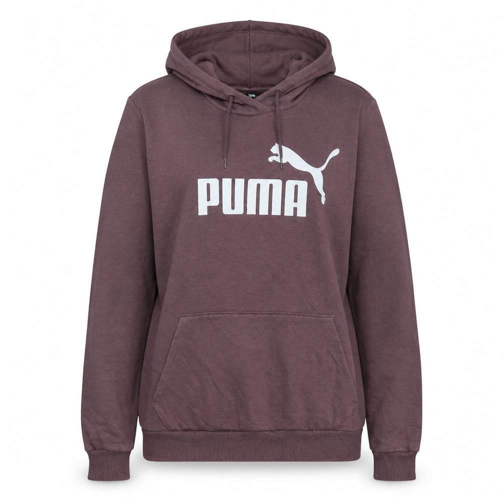 Puma Womens Brown Pullover Hoodie XL Logo Print Casual Sweatshirt