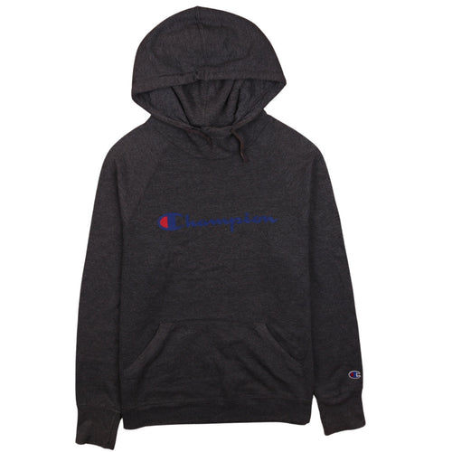 Champion Men's Grey Pullover Hoodie M Logo Athletic Sweatshirt