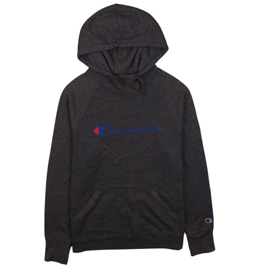 Champion Men's Grey Pullover Hoodie M Logo Athletic Sweatshirt