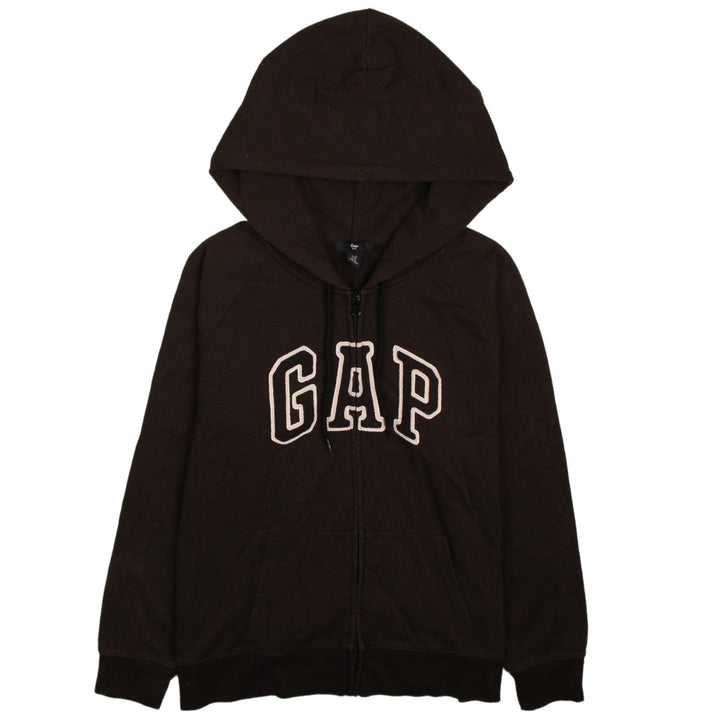 GAP Women’s Black Full Zip Hoodie XL – Classic Embroidered Logo