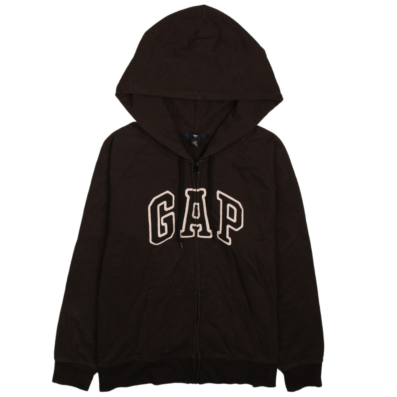 GAP Women’s Black Full Zip Hoodie XL – Classic Embroidered Logo