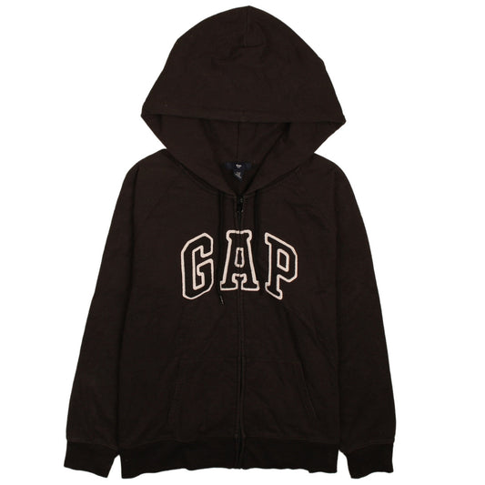 GAP Women’s Black Full Zip Hoodie XL – Classic Embroidered Logo