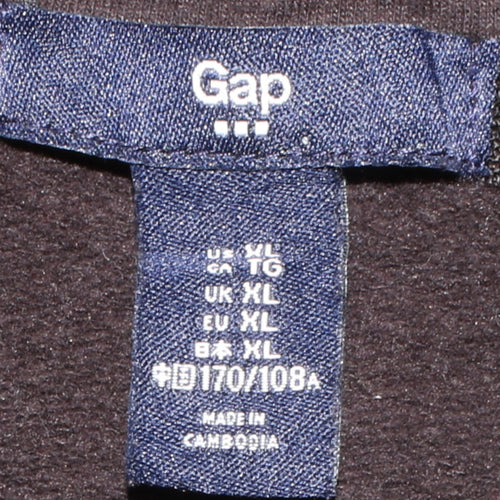 GAP Women’s Black Full Zip Hoodie XL – Classic Embroidered Logo