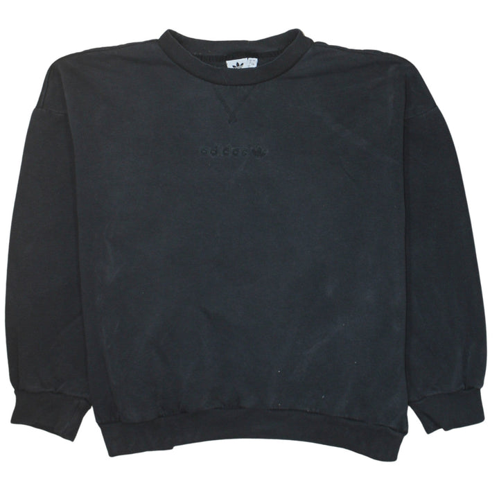 Adidas Women Black Crew Neck Pullover Sweatshirt Size 12