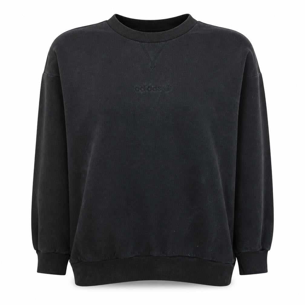 Front view of Adidas Women Black Crew Neck Pullover Sweatshirt, size 12