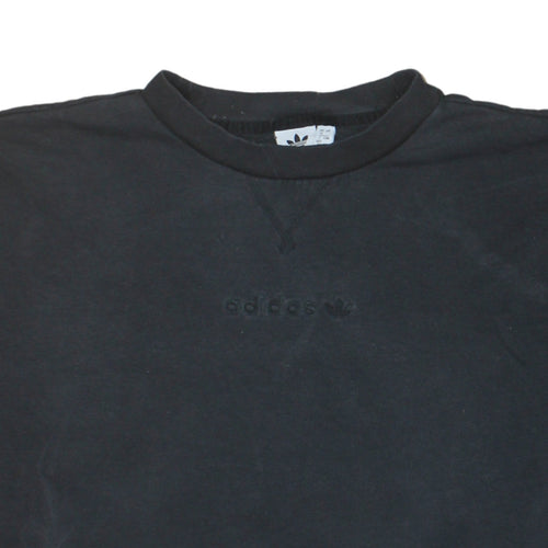 Adidas Women Black Crew Neck Pullover Sweatshirt Size 12