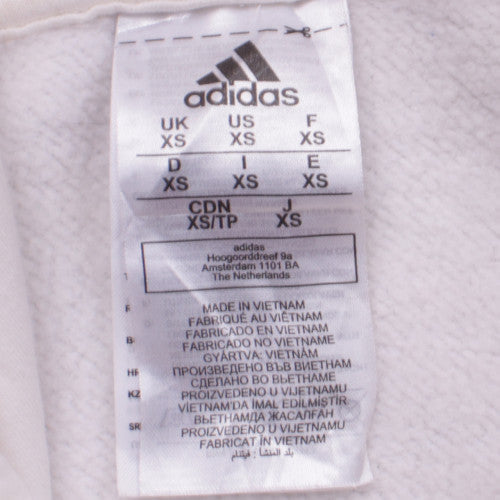 Adidas Men's White XS Pullover Hoodie with Logo Graphic