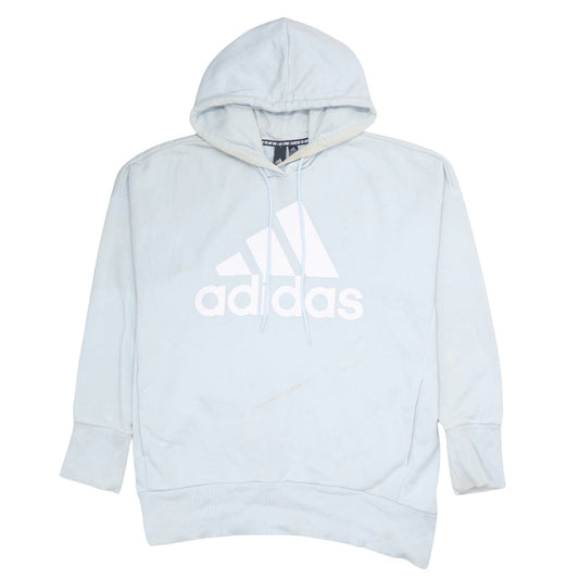 Adidas Womens Light Blue Pullover Hoodie Size L Logo Sportswear