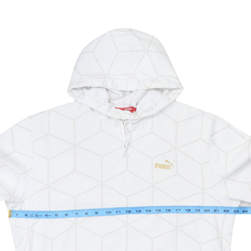 Puma Men's White Geometric Pullover Hoodie Size L