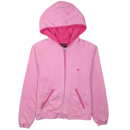 Champion Women Pink Full Zip Hoodie M Cotton Blend Casual