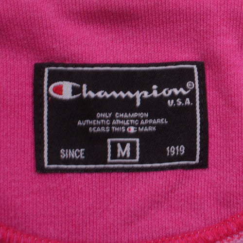 Champion Women Pink Full Zip Hoodie M Cotton Blend Casual