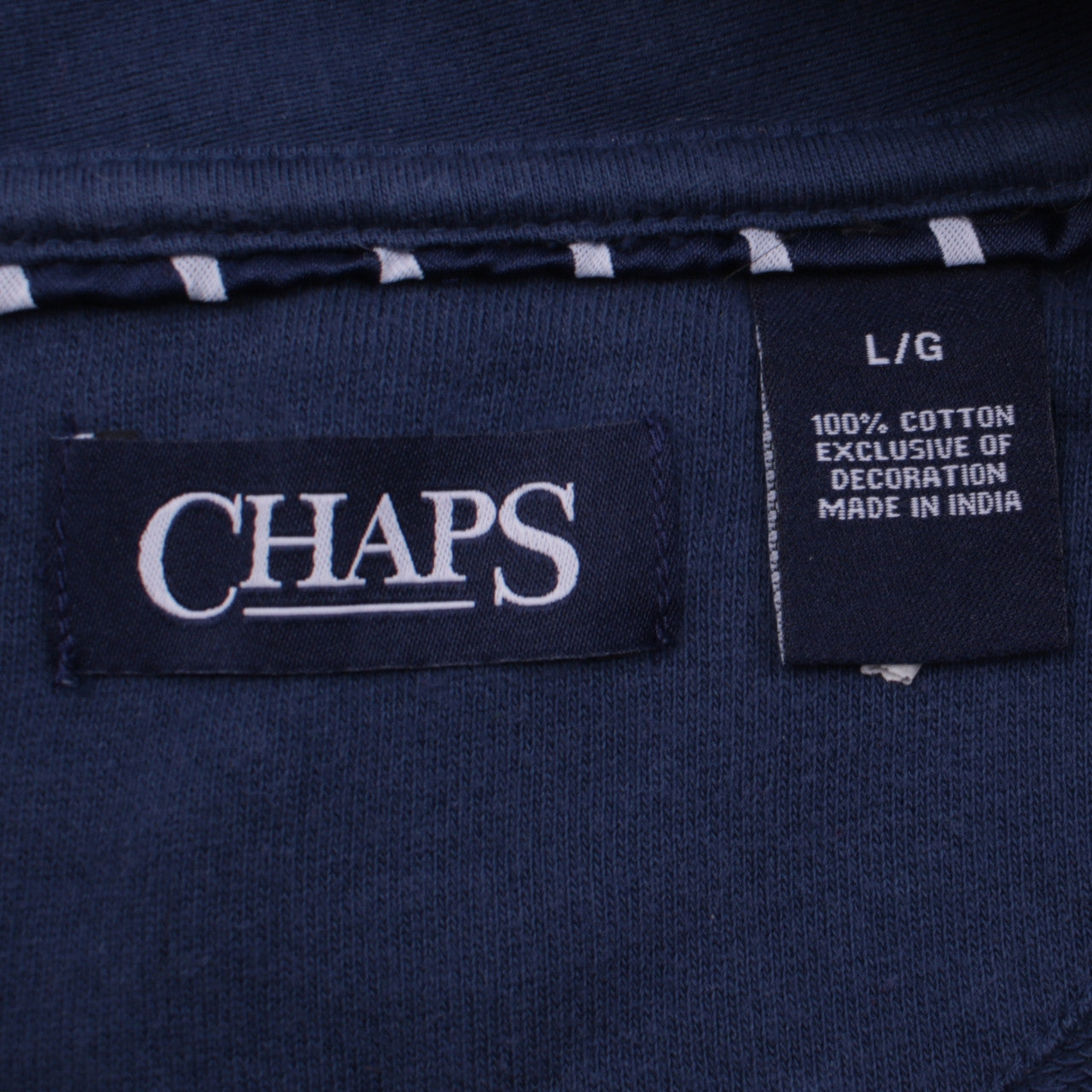 Chaps Men’s Blue Cotton Cardigan Size L Classic V-Neck Knit