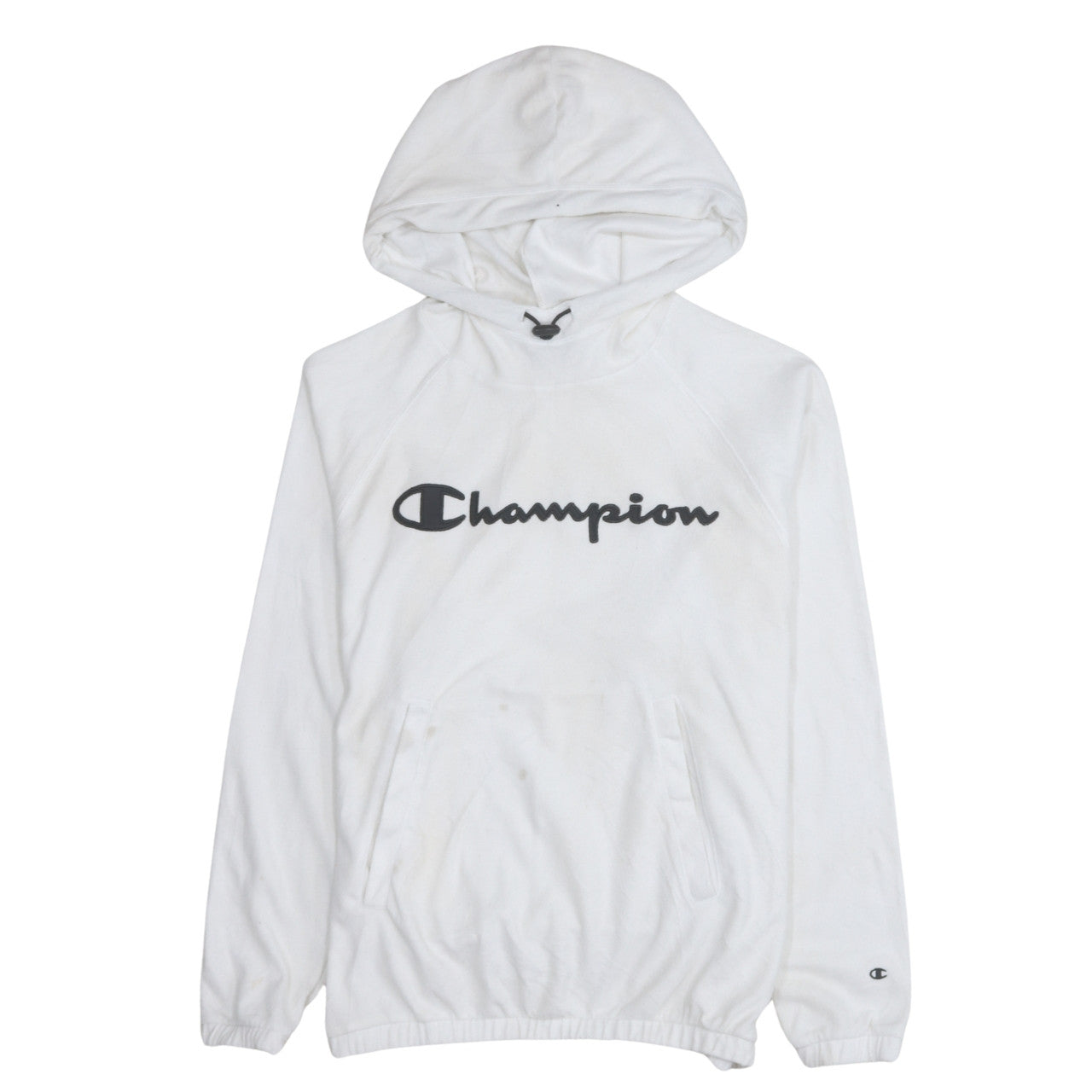 Champion Women White Medium Pullover Hoodie with Logo Print