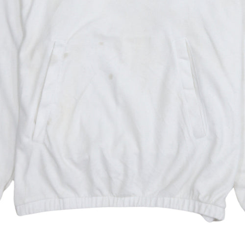 Champion Women White Medium Pullover Hoodie with Logo Print