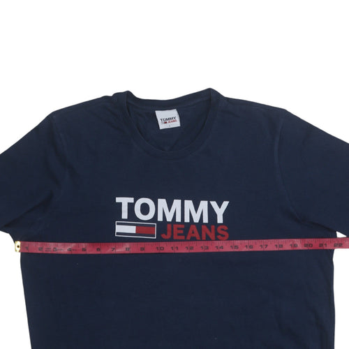 Tommy Jeans Mens Navy Long Sleeve Crew Neck Cotton T-Shirt L