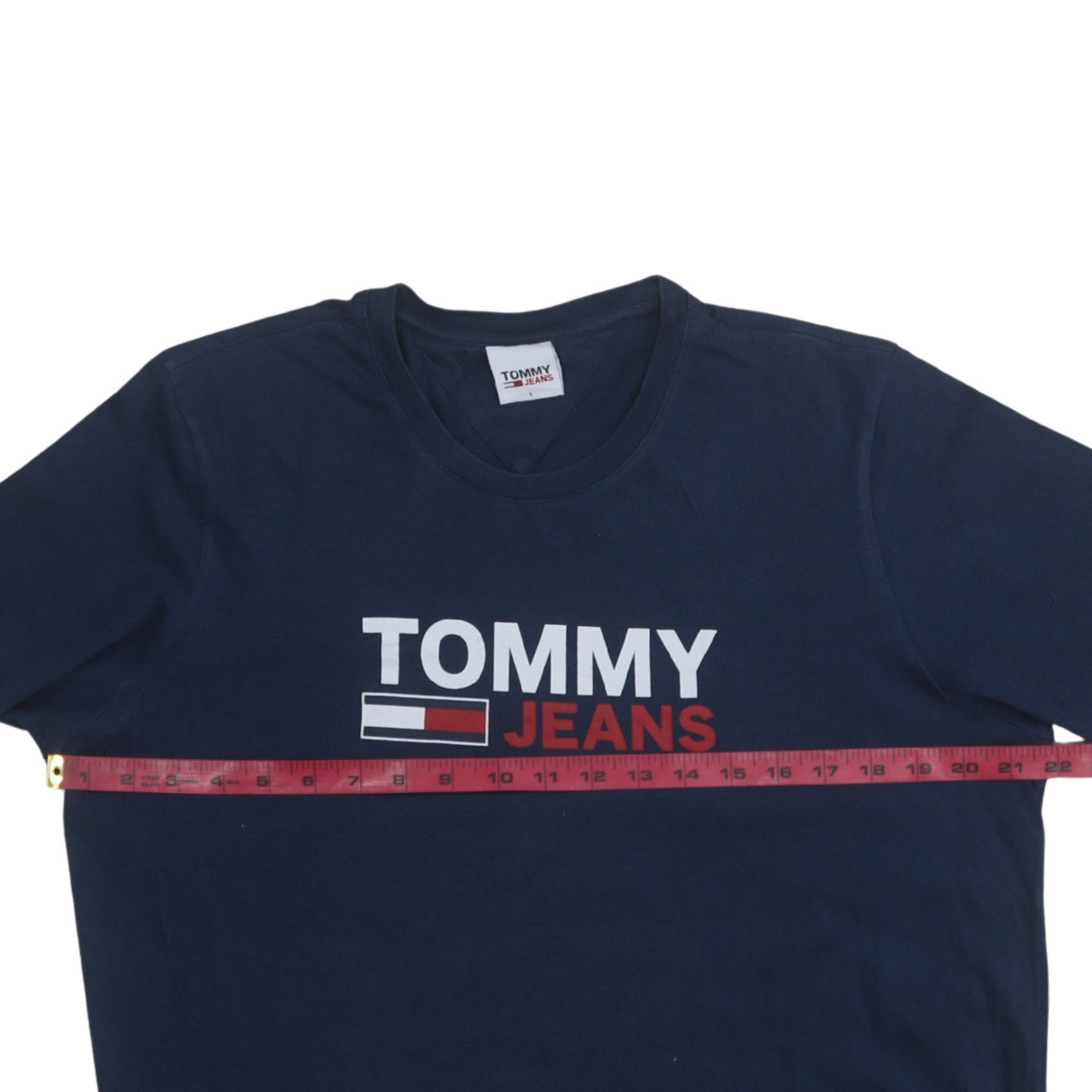Tommy Jeans Mens Navy Long Sleeve Crew Neck Cotton T-Shirt L