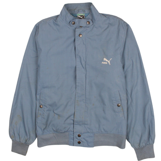 Puma Men Blue L Bomber Jacket Retro Sports Full Zip