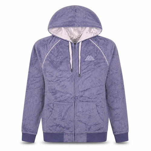 Kappa Girls Blue Full Zip Velour Hoodie XL Sequin Logo Hooded Top