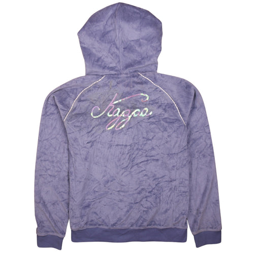 Kappa Girls Blue Full Zip Velour Hoodie XL Sequin Logo Hooded Top