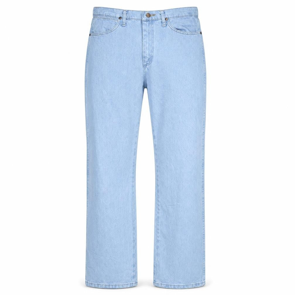 Front view of Wrangler Men Blue 30x32 Straight Leg Denim Jeans