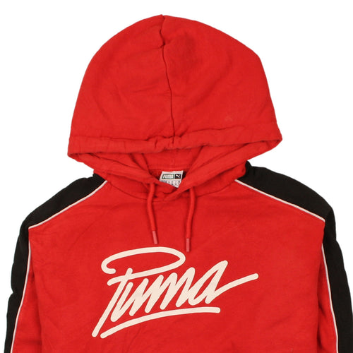 Puma Women's Red Black Logo Pullover Hoodie Size 8 UK