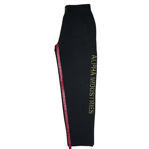 Alpha Industries Men's Black Sweatpants Medium Logo Fleece Trousers
