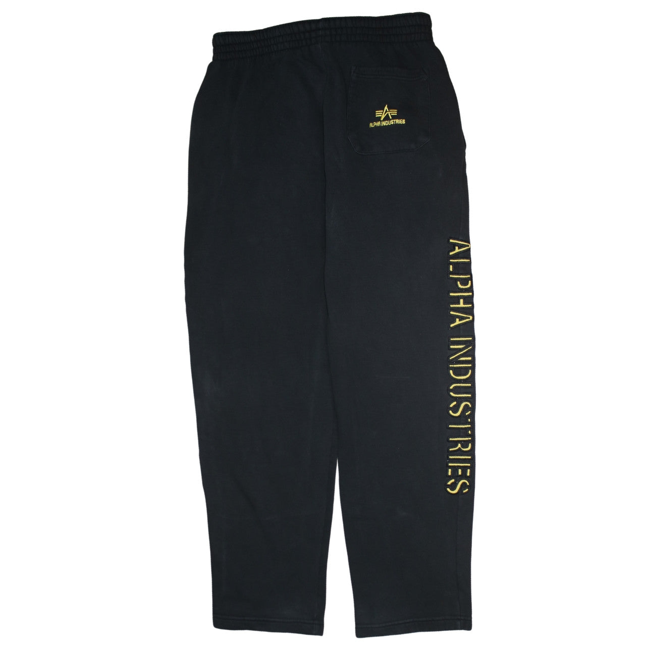 Alpha Industries Men's Black Sweatpants Medium Logo Fleece Trousers