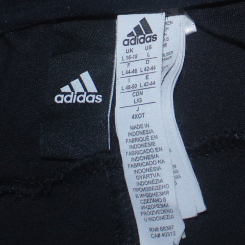 Adidas Womens Black Jogger Trousers L Elastic Waist Pockets Sports
