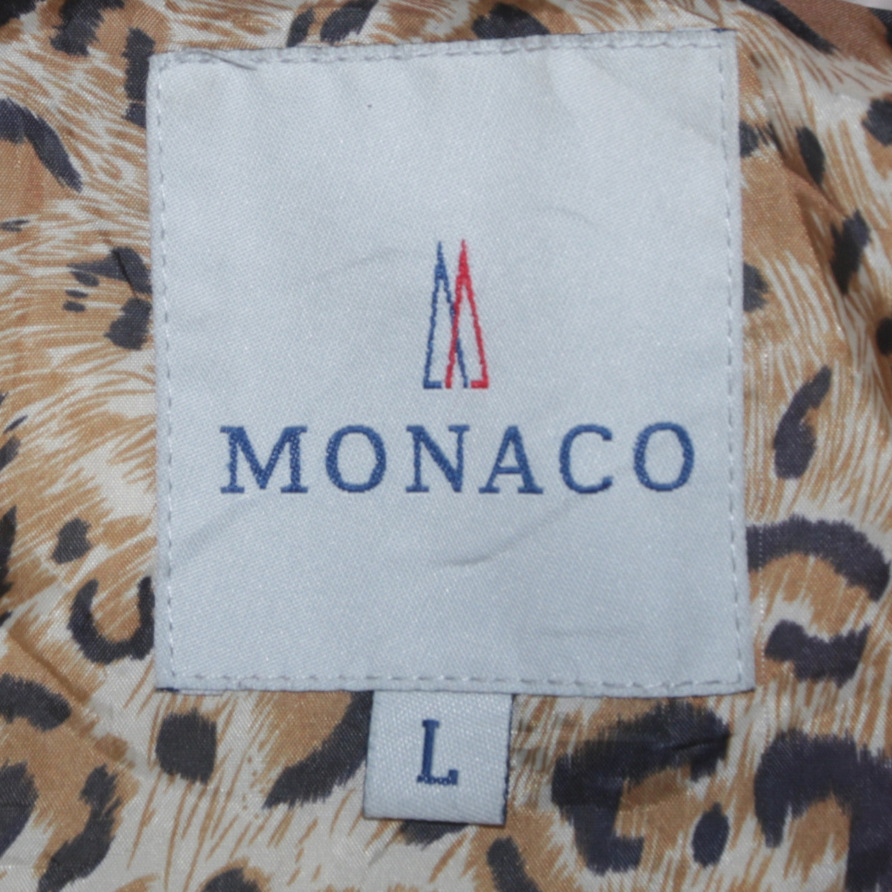 Monaco Women's Beige Long Puffer Coat Hooded Lined Jacket Size L