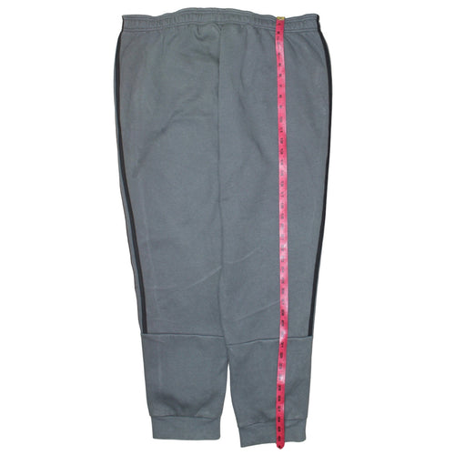 Adidas Men's Grey 2XL Fleece Jogger Trousers with Stripes