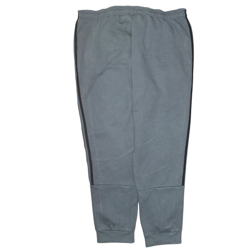 Adidas Men's Grey 2XL Fleece Jogger Trousers with Stripes