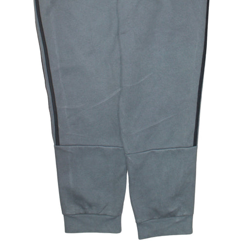 Adidas Men's Grey 2XL Fleece Jogger Trousers with Stripes