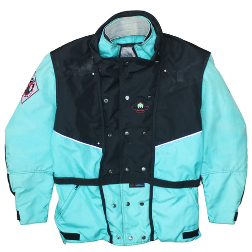 Bullson Men's Blue Motorcycle Jacket L Waterproof Windproof Belted