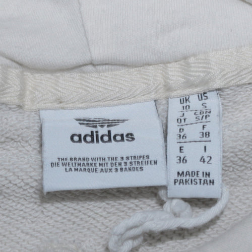 Adidas Women's Ivory Hoodie Size 10 Pullover Cotton Blend