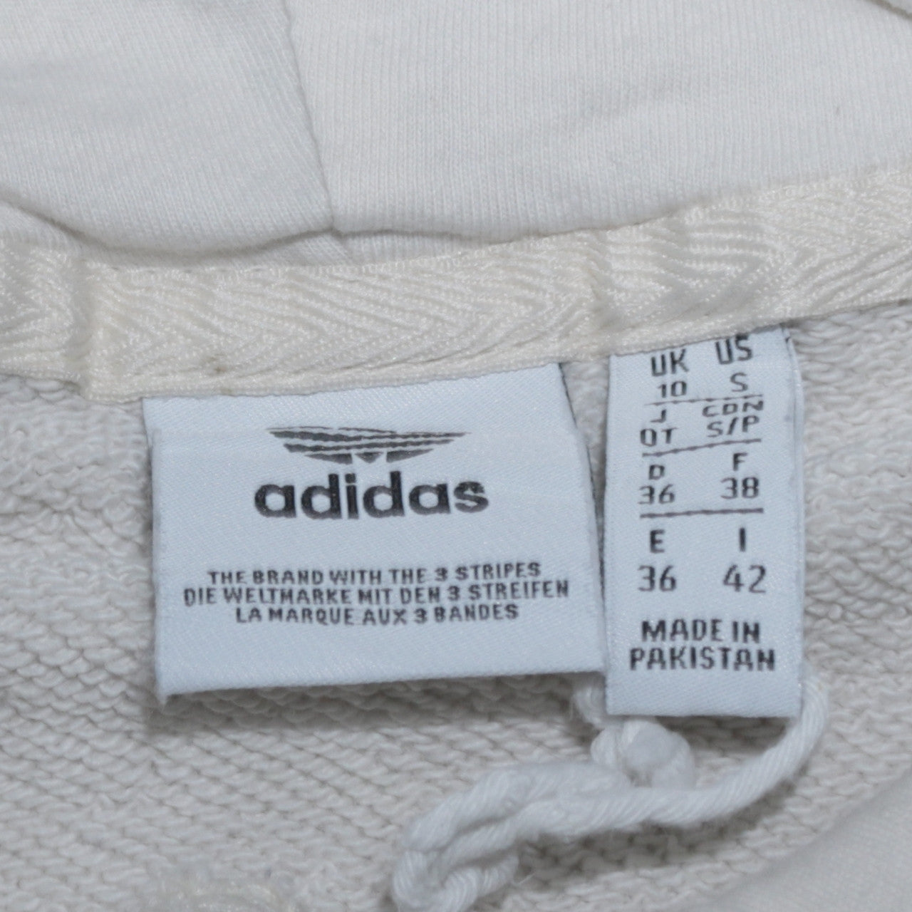 Adidas Women's Ivory Hoodie Size 10 Pullover Cotton Blend