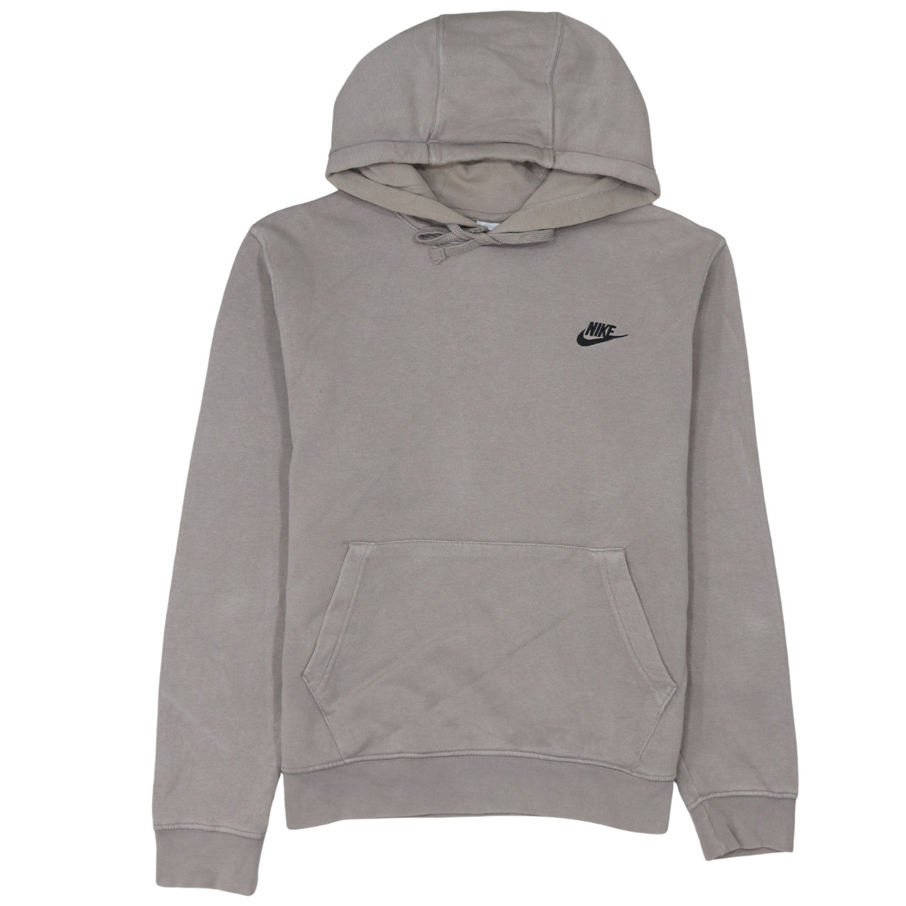 Nike Men's Beige Pullover Hoodie Small Regular Fit Cotton Fleece