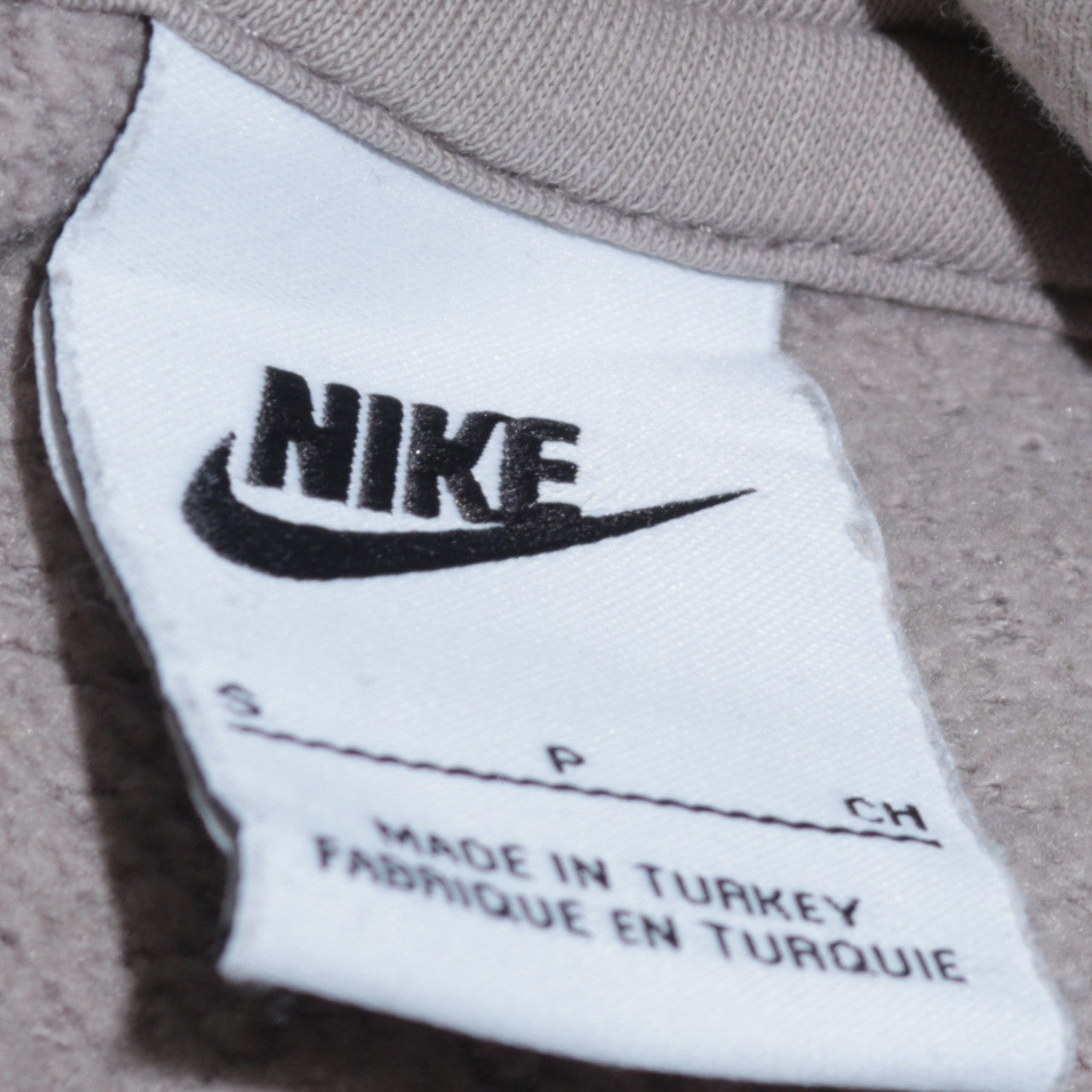 Nike Men's Beige Pullover Hoodie Small Regular Fit Cotton Fleece