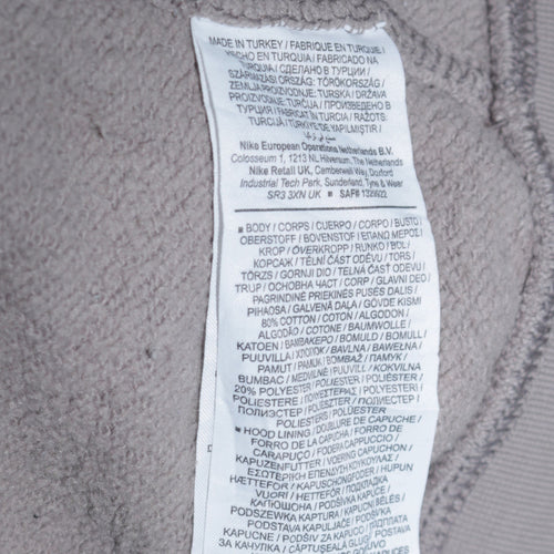 Nike Men's Beige Pullover Hoodie Small Regular Fit Cotton Fleece
