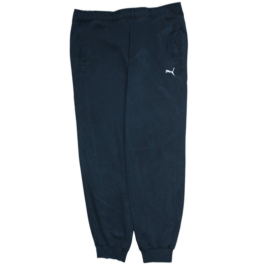 Puma Men Black L Jogger Sweatpants Elastic Waist Cuffed Trousers