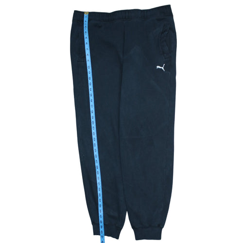Puma Men Black L Jogger Sweatpants Elastic Waist Cuffed Trousers