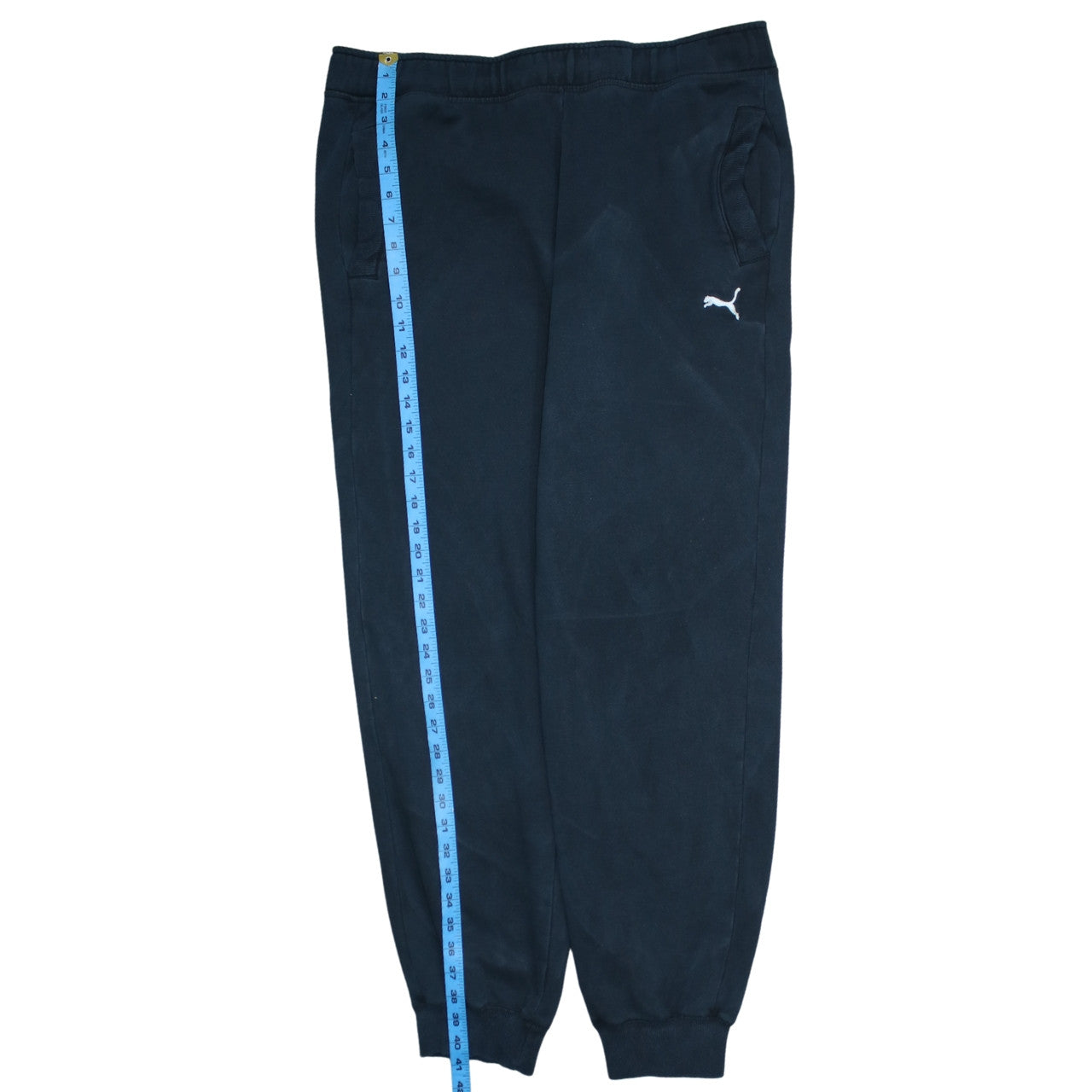 Puma Men Black L Jogger Sweatpants Elastic Waist Cuffed Trousers